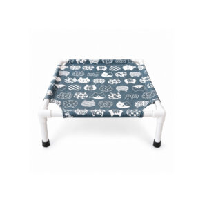 Blue Cat Print Elevated Pet Bed