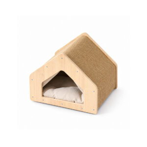 Cat House with Sloped Scratching Roof