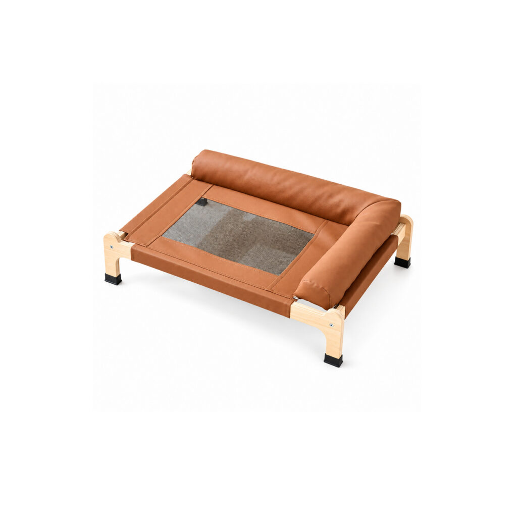 Elevated Cat Bed with Bolster Cushion