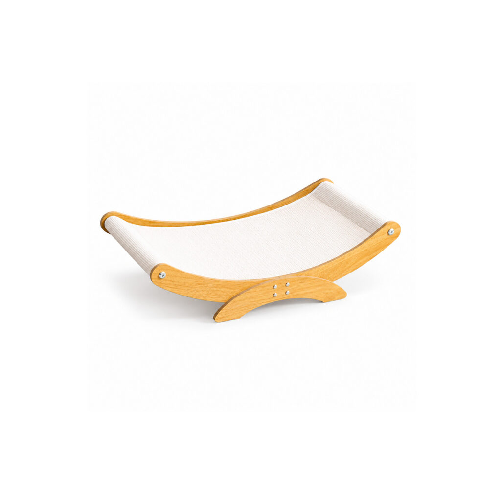 Curved Cat Lounger with White Mat