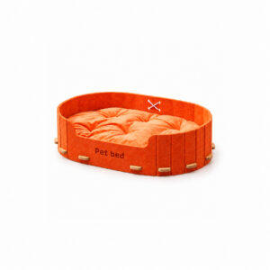 Large Orange Felt Cat Bed
