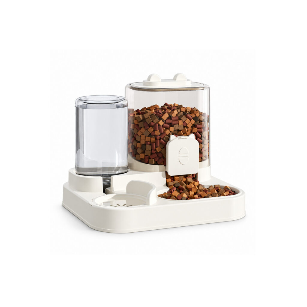 Small Transparent Gravity Food and Water Feeder