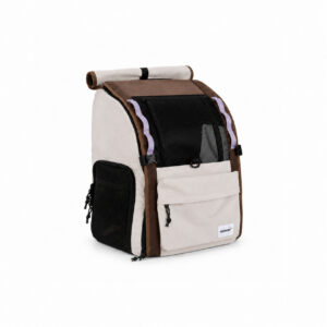 Gray Roll-Front Pet Carrier Backpack