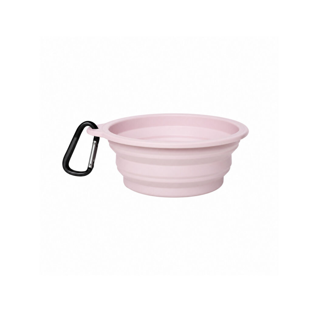 Pink Collapsible Silicone Pet Bowl
